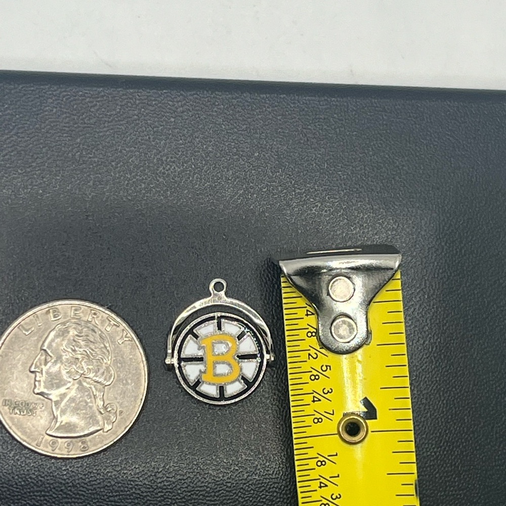 Boston Bruins NHL Hockey charm Pendant for necklace sterling silver enamel - Picture 12 of 13